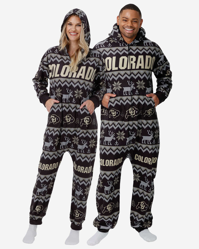 Colorado Buffaloes Ugly Pattern One Piece Pajamas FOCO S - FOCO.com