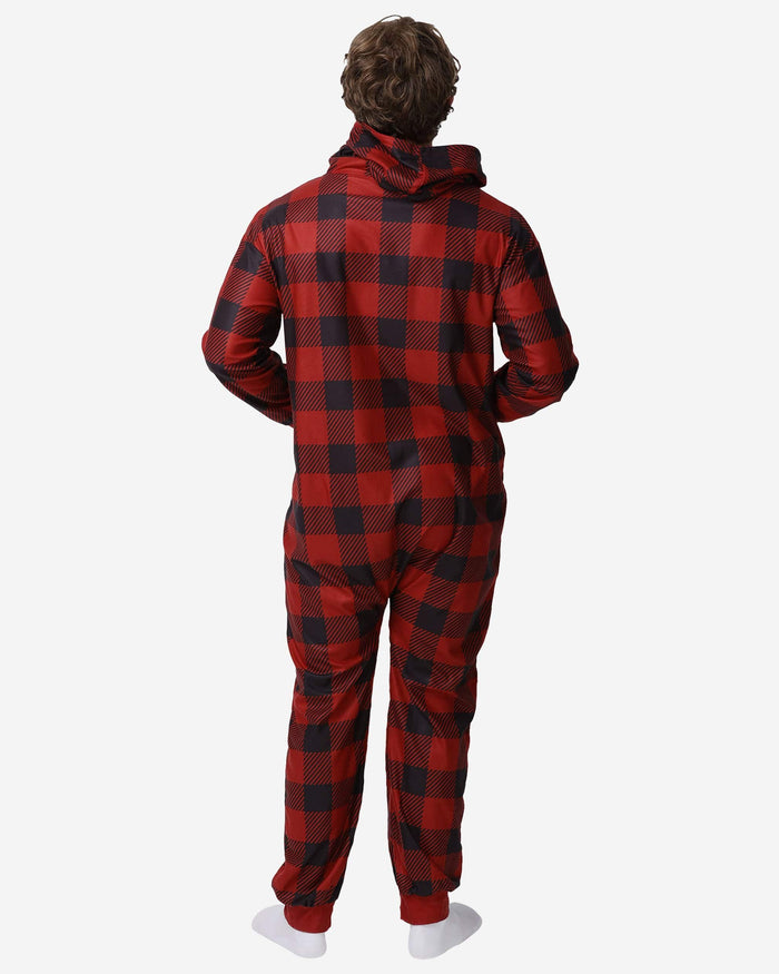 Oklahoma Sooners Plaid One Piece Pajamas FOCO - FOCO.com