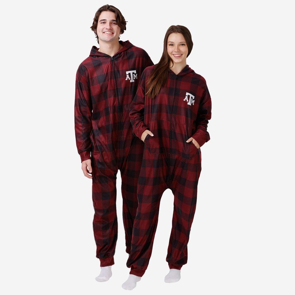 Texas A&M Aggies Plaid One Piece Pajamas FOCO S - FOCO.com