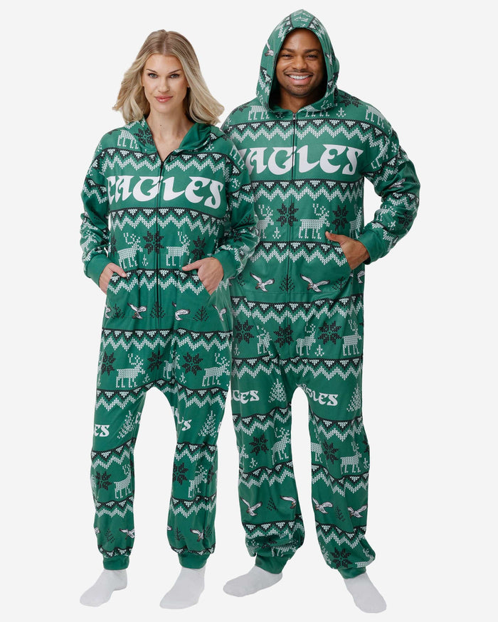 Philadelphia Eagles Kelly Green Ugly One Piece Pajamas FOCO S - FOCO.com