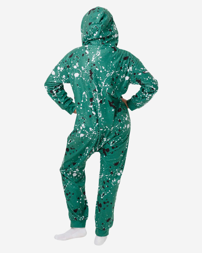 Philadelphia Eagles Kelly Green Paint Splatter One Piece Pajamas FOCO - FOCO.com