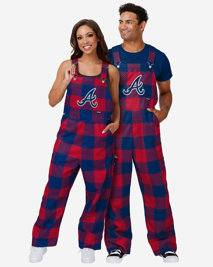 Atlanta Braves Mens Plaid Bib Overalls FOCO - FOCO.com