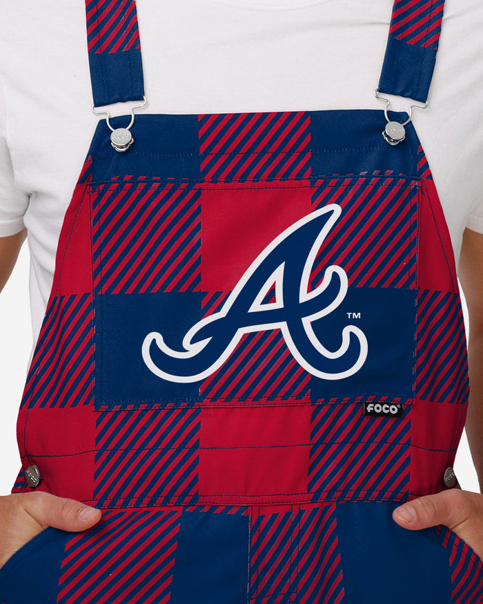 Atlanta Braves Mens Plaid Bib Overalls FOCO - FOCO.com