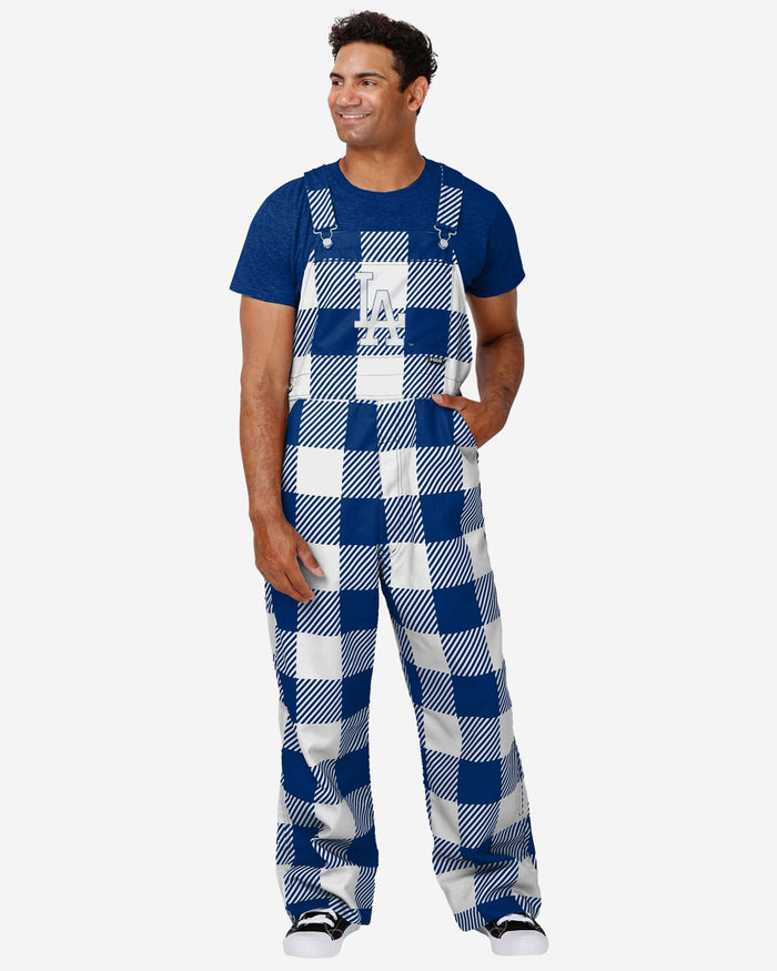 Los Angeles Dodgers Mens Plaid Bib Overalls FOCO S - FOCO.com