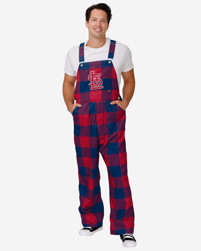 St Louis Cardinals Mens Plaid Bib Overalls FOCO S - FOCO.com