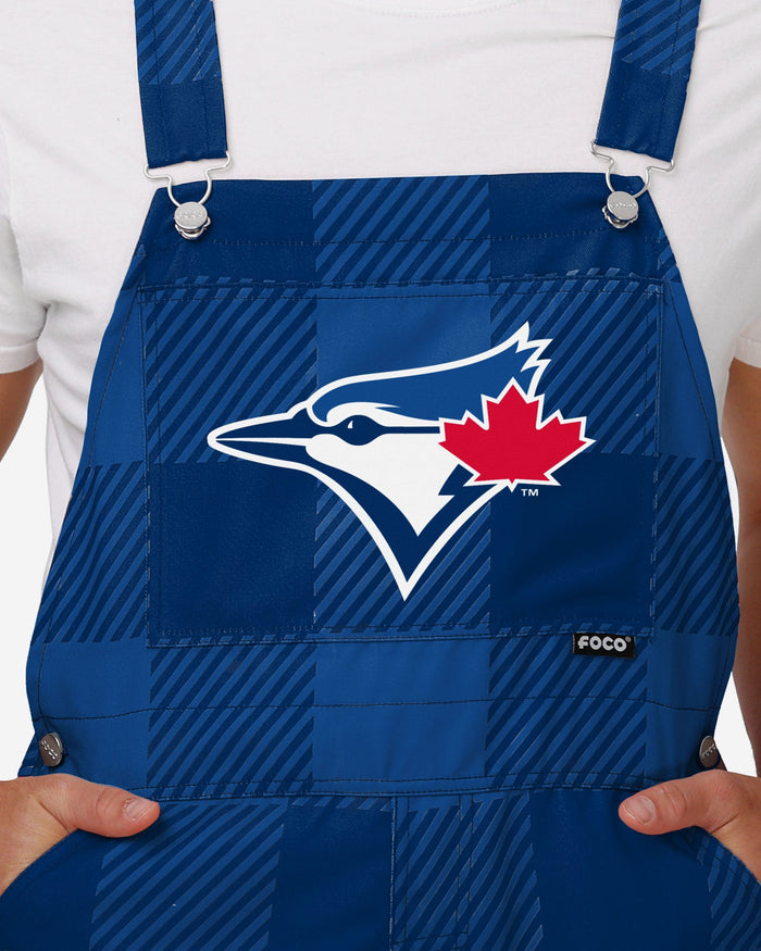 Toronto Blue Jays Mens Plaid Bib Overalls FOCO - FOCO.com