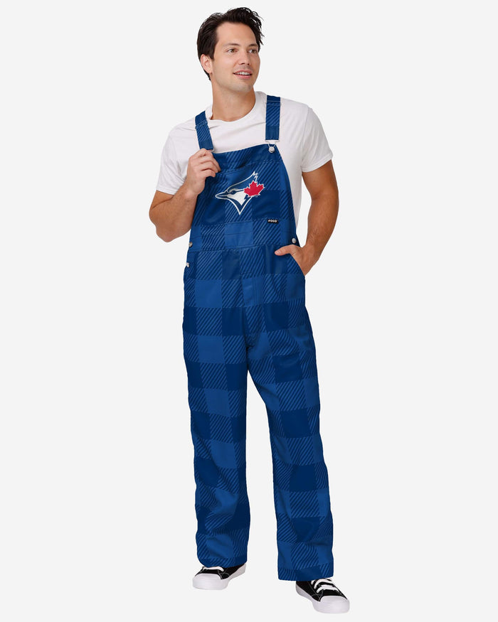 Toronto Blue Jays Mens Plaid Bib Overalls FOCO S - FOCO.com