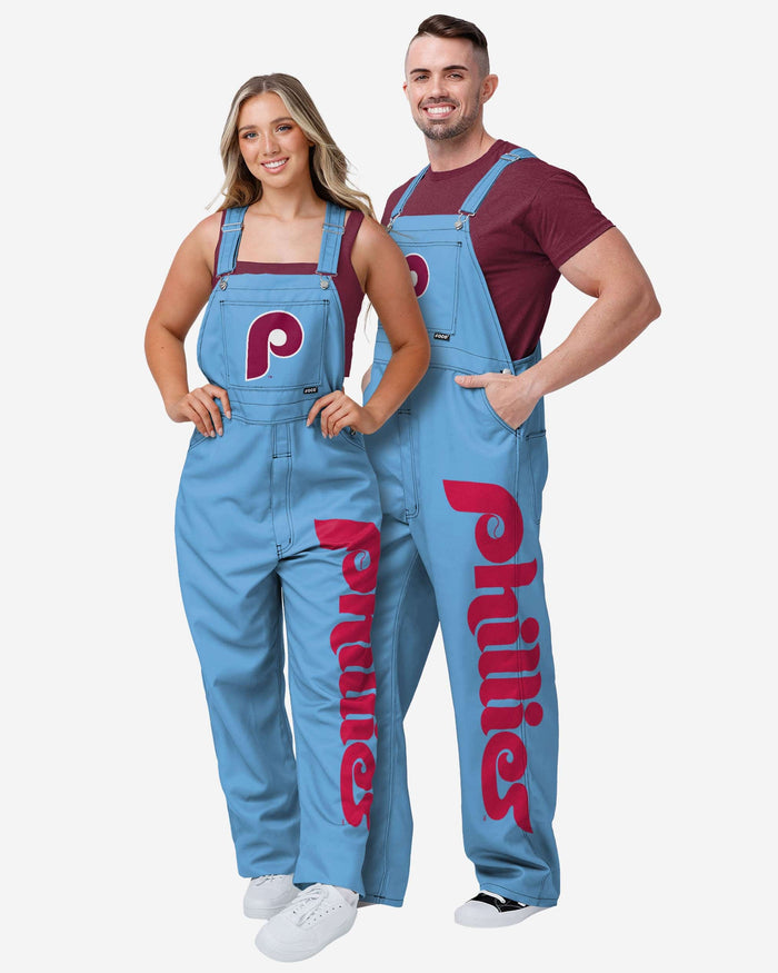 Philadelphia Phillies Mens Powder Blue Big Logo Bib Overalls FOCO - FOCO.com