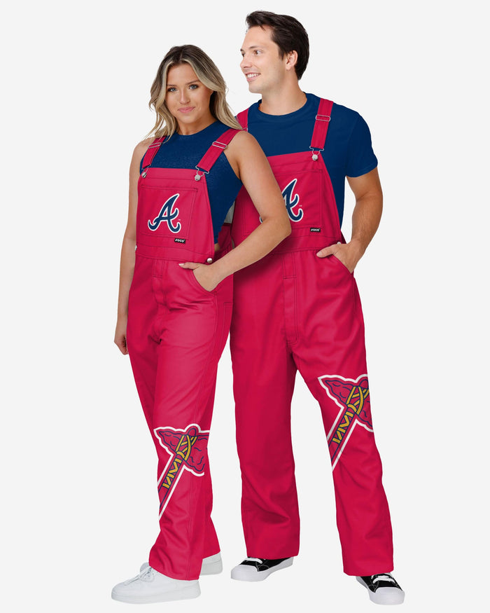 Atlanta Braves Mens Big Logo Bib Overalls FOCO - FOCO.com