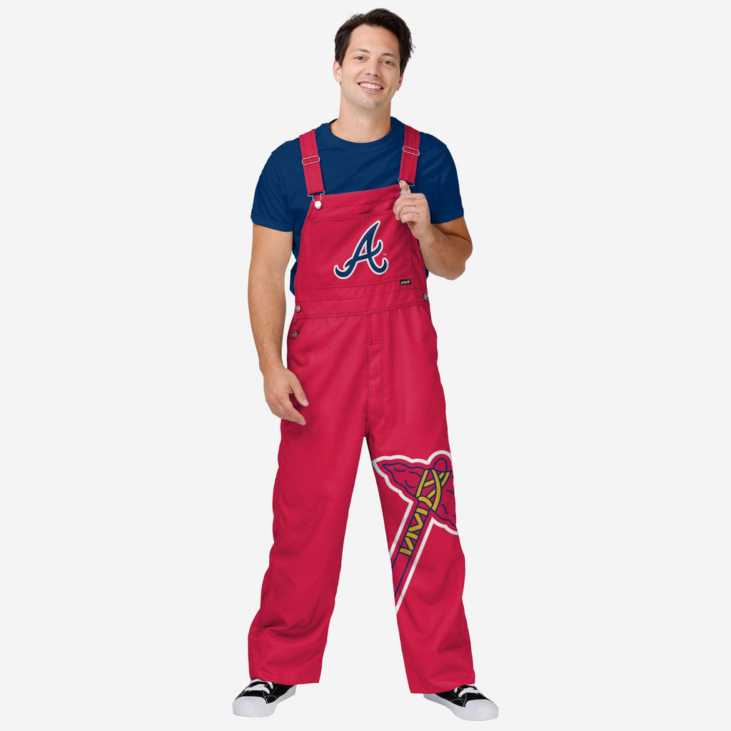 Atlanta Braves Mens Big Logo Bib Overalls FOCO S - FOCO.com