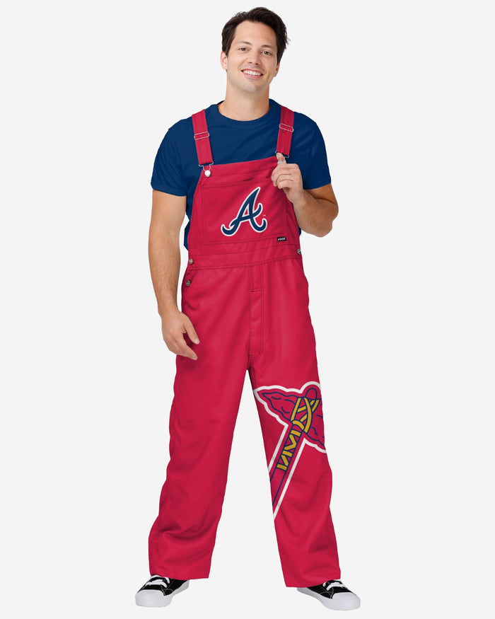 Atlanta Braves Mens Big Logo Bib Overalls FOCO S - FOCO.com