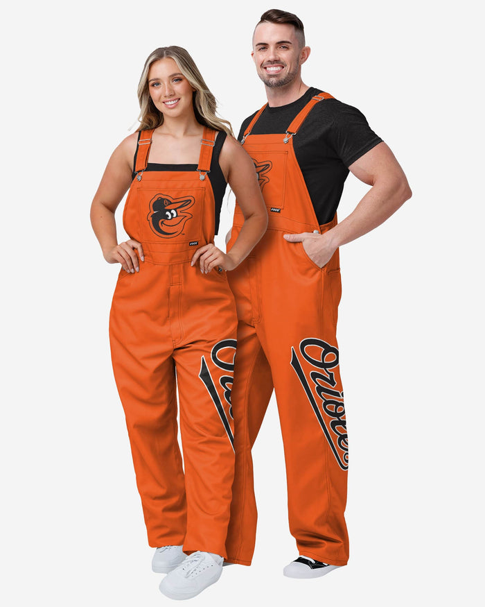 Baltimore Orioles Mens Big Logo Bib Overalls FOCO - FOCO.com