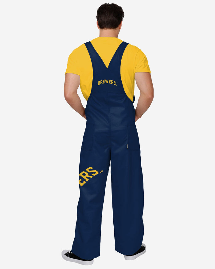 Milwaukee Brewers Mens Big Logo Bib Overalls FOCO - FOCO.com