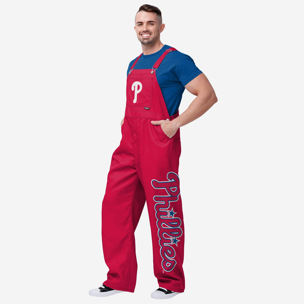 Philadelphia Phillies Mens Big Logo Bib Overalls FOCO S - FOCO.com