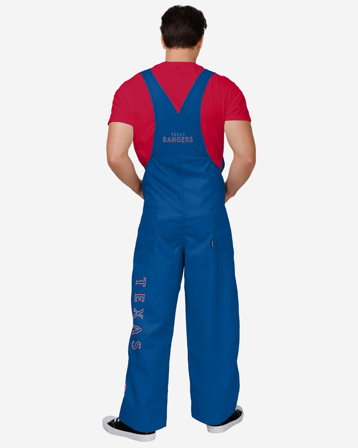 Texas Rangers Mens Big Logo Bib Overalls FOCO - FOCO.com