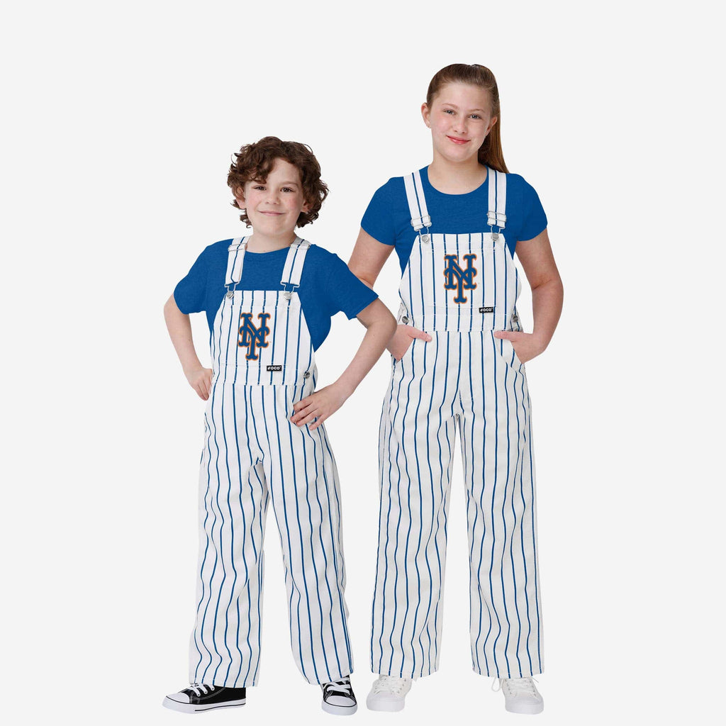 New York Mets Youth Pinstripe Bib Overalls FOCO 8 (S) - FOCO.com