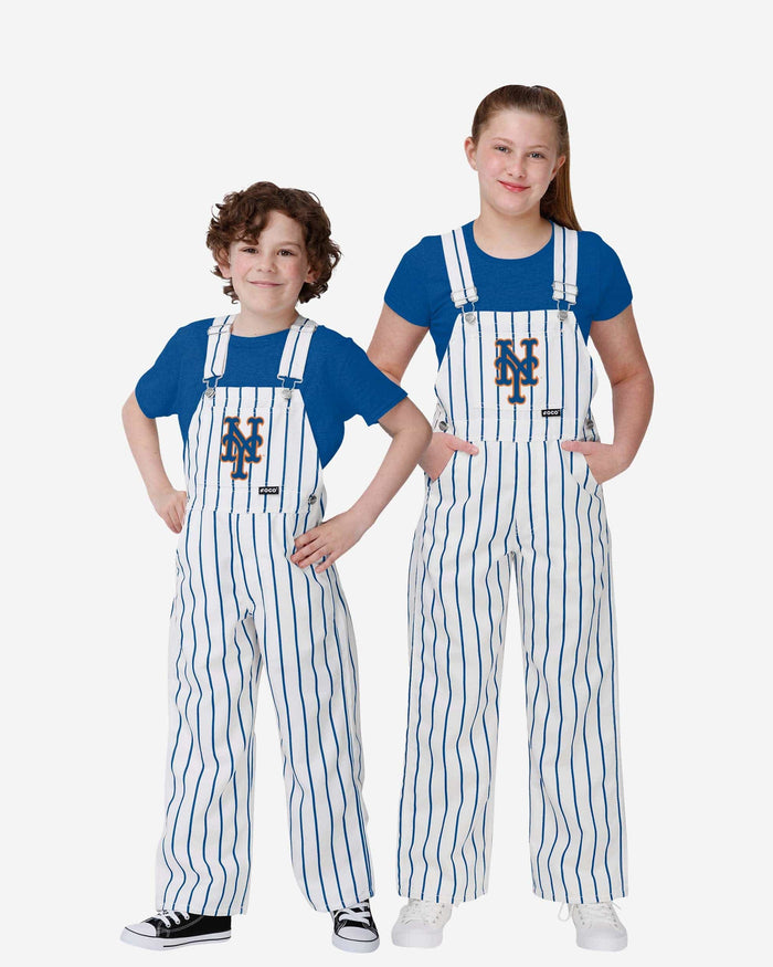 New York Mets Youth Pinstripe Bib Overalls FOCO 8 (S) - FOCO.com