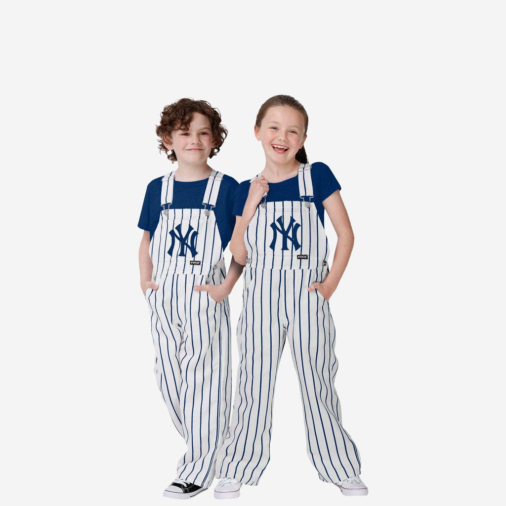 New York Yankees Youth Pinstripe Bib Overalls FOCO 8 (S) - FOCO.com