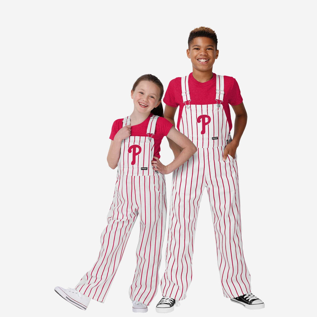 Philadelphia Phillies Youth Pinstripe Bib Overalls FOCO 8 (S) - FOCO.com