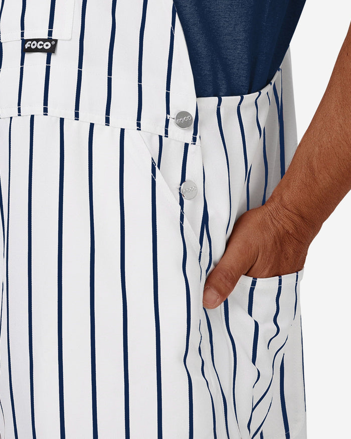 Milwaukee Brewers Mens Pinstripe Bib Overalls FOCO - FOCO.com