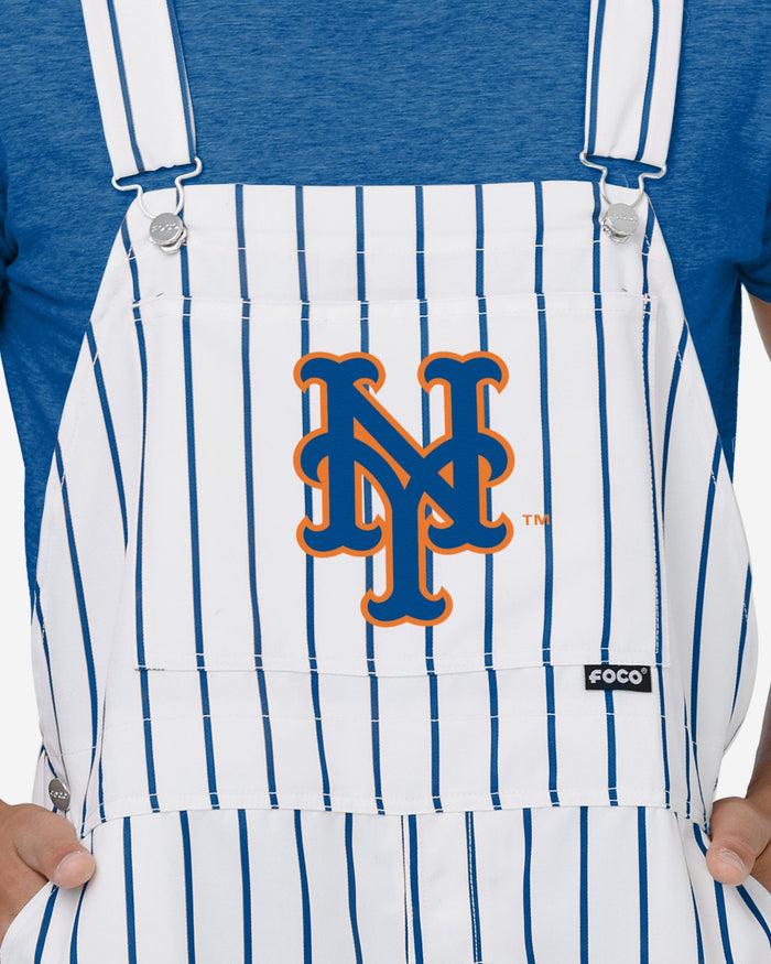 New York Mets Mens Pinstripe Bib Overalls FOCO - FOCO.com