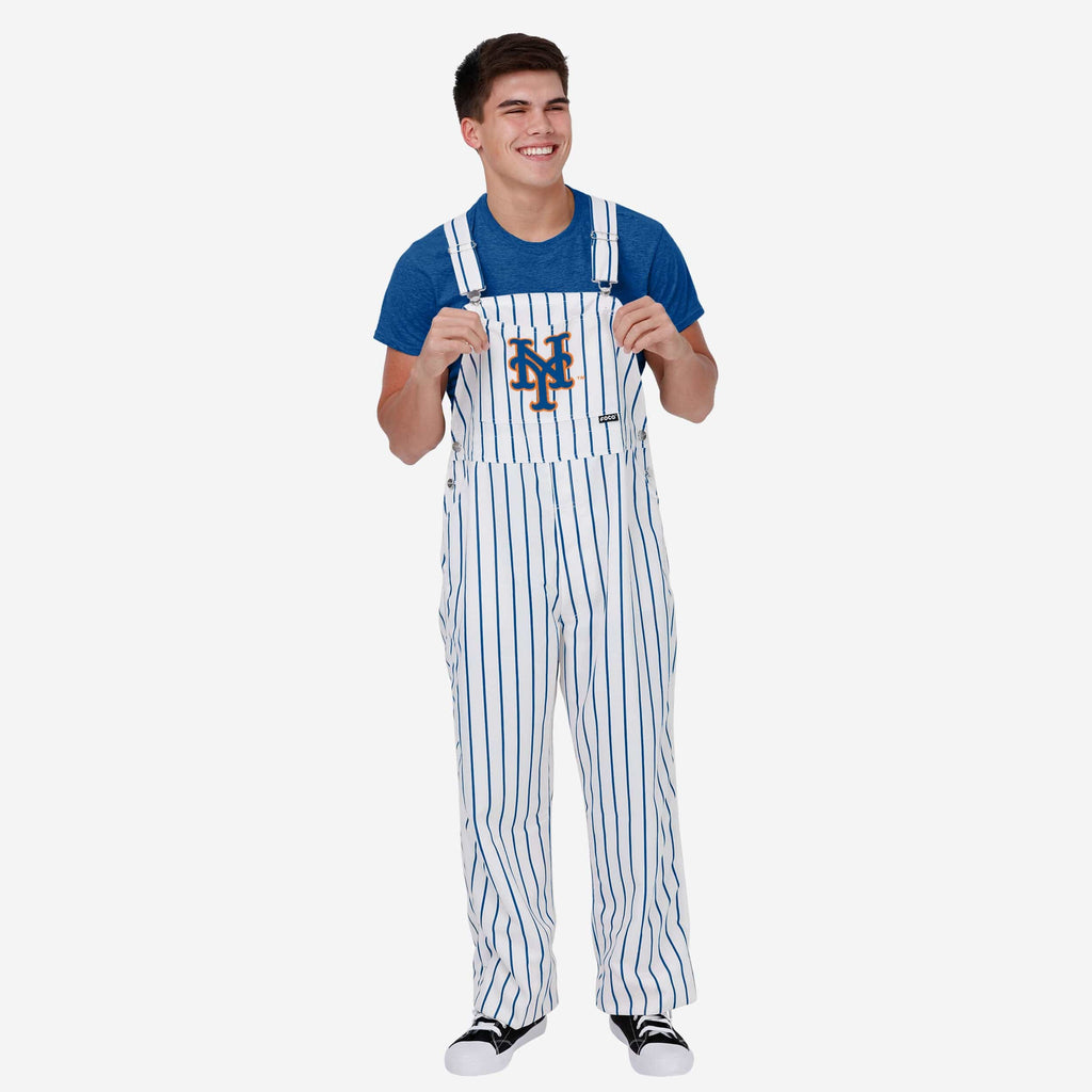 New York Mets Mens Pinstripe Bib Overalls FOCO S - FOCO.com