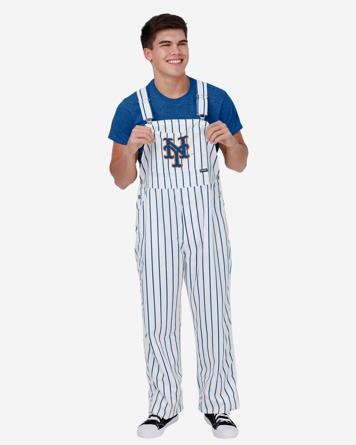 New York Mets Mens Pinstripe Bib Overalls FOCO S - FOCO.com