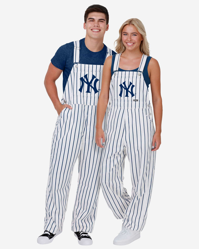 New York Yankees Mens Pinstripe Bib Overalls FOCO - FOCO.com