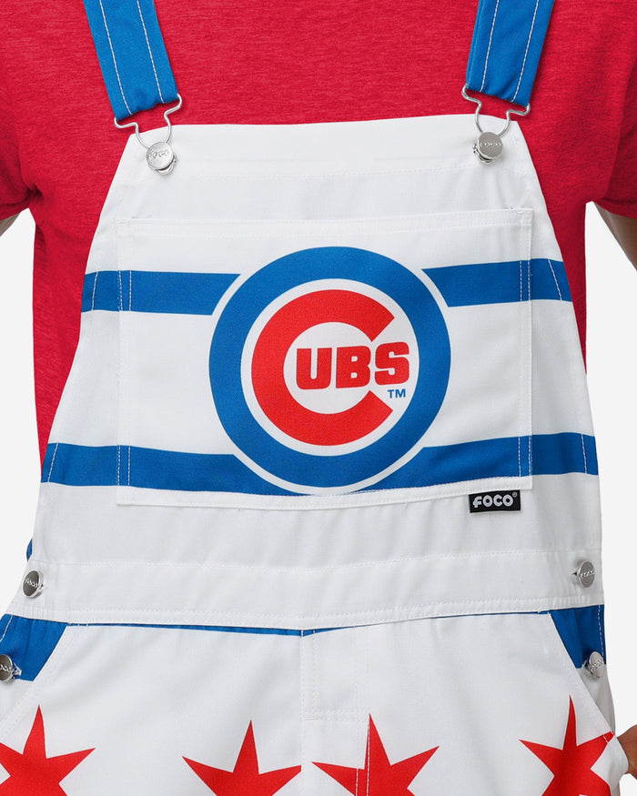 Chicago Cubs Mens Flag Thematic Bib Overalls FOCO - FOCO.com