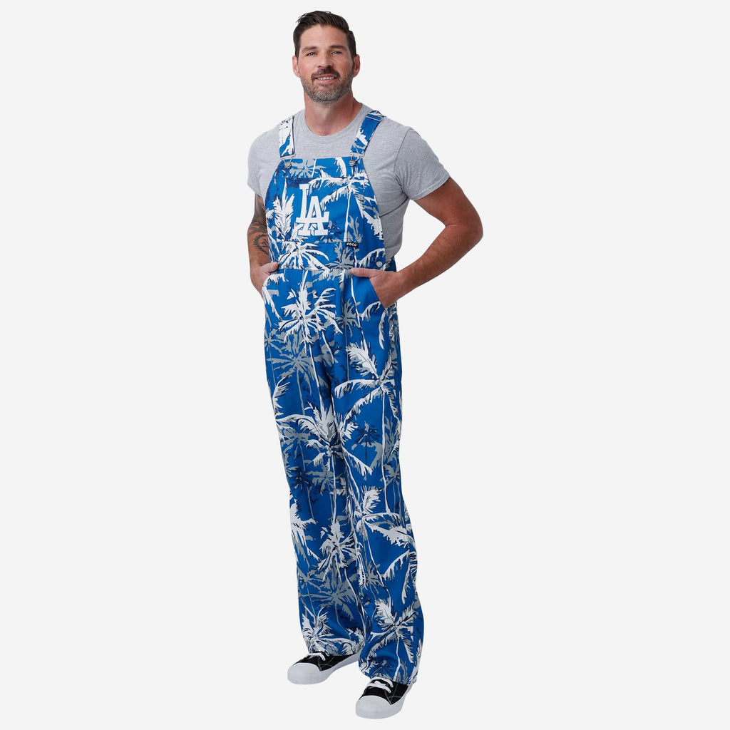 Los Angeles Dodgers Mens Palm Tree Thematic Bib Overalls FOCO S - FOCO.com