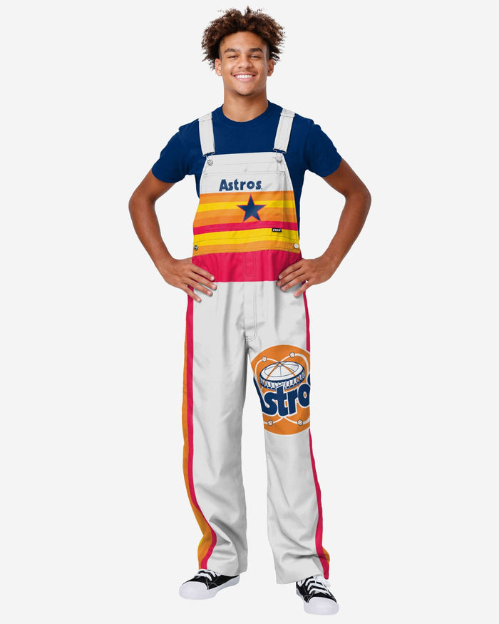 Houston Astros Mens Throwback Stripe Thematic Bib Overalls FOCO S - FOCO.com