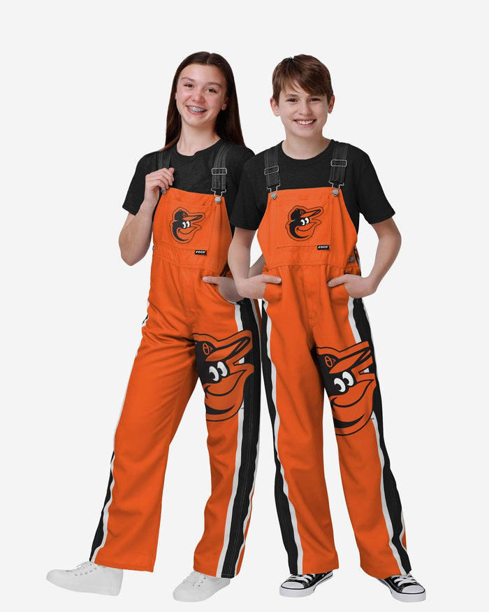 Baltimore Orioles Youth Team Stripe Bib Overalls FOCO 8 (S) - FOCO.com