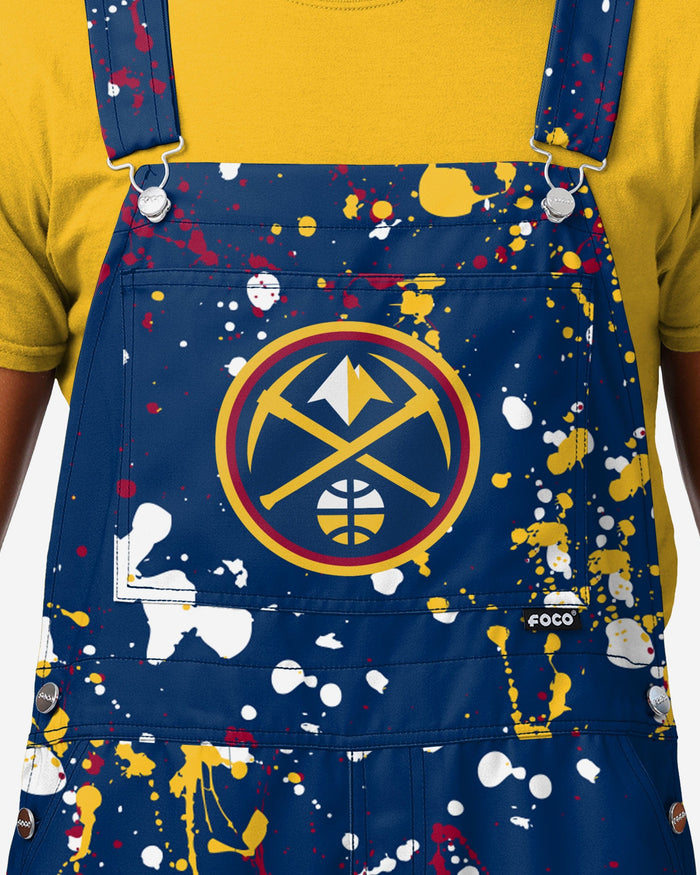 Denver Nuggets Mens Paint Splatter Bib Overalls FOCO - FOCO.com