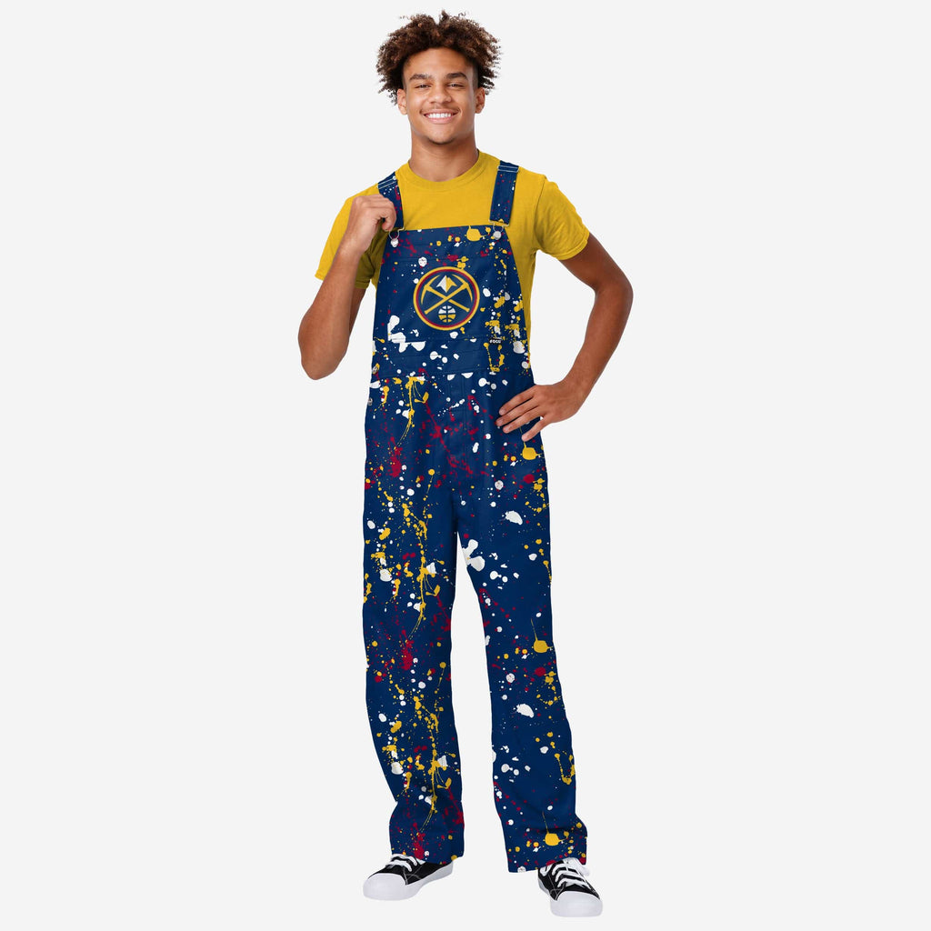 Denver Nuggets Mens Paint Splatter Bib Overalls FOCO S - FOCO.com