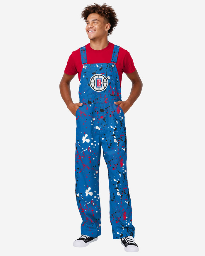 Los Angeles Clippers Mens Paint Splatter Bib Overalls FOCO S - FOCO.com