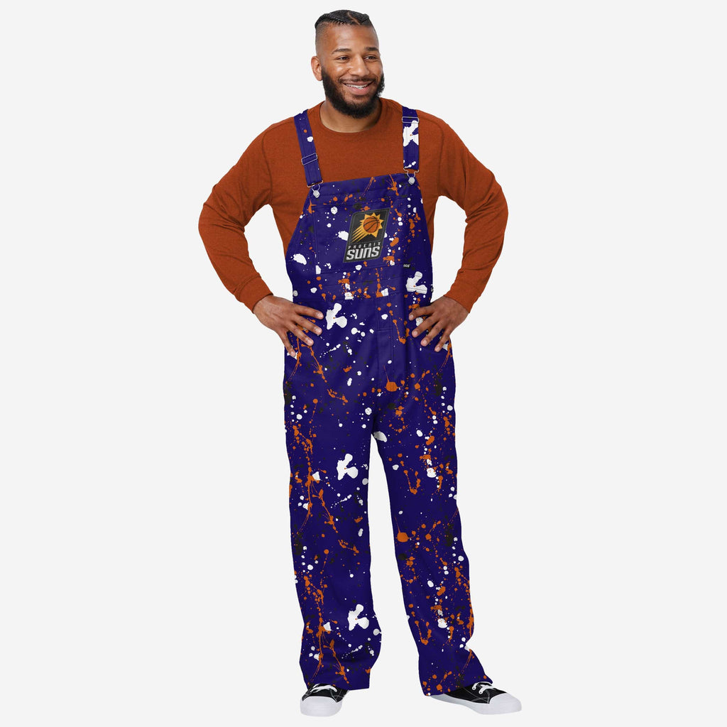 Phoenix Suns Mens Paint Splatter Bib Overalls FOCO S - FOCO.com