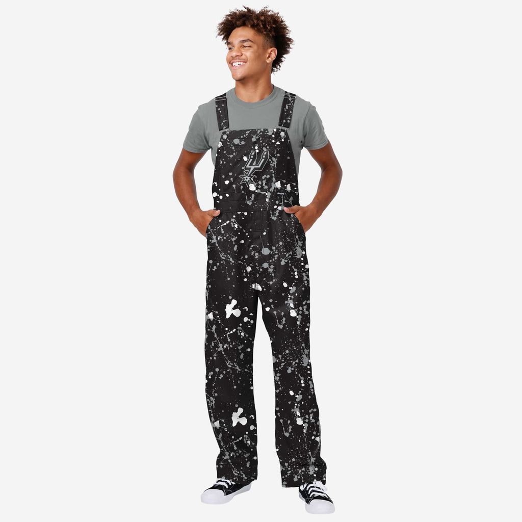 San Antonio Spurs Mens Paint Splatter Bib Overalls FOCO S - FOCO.com