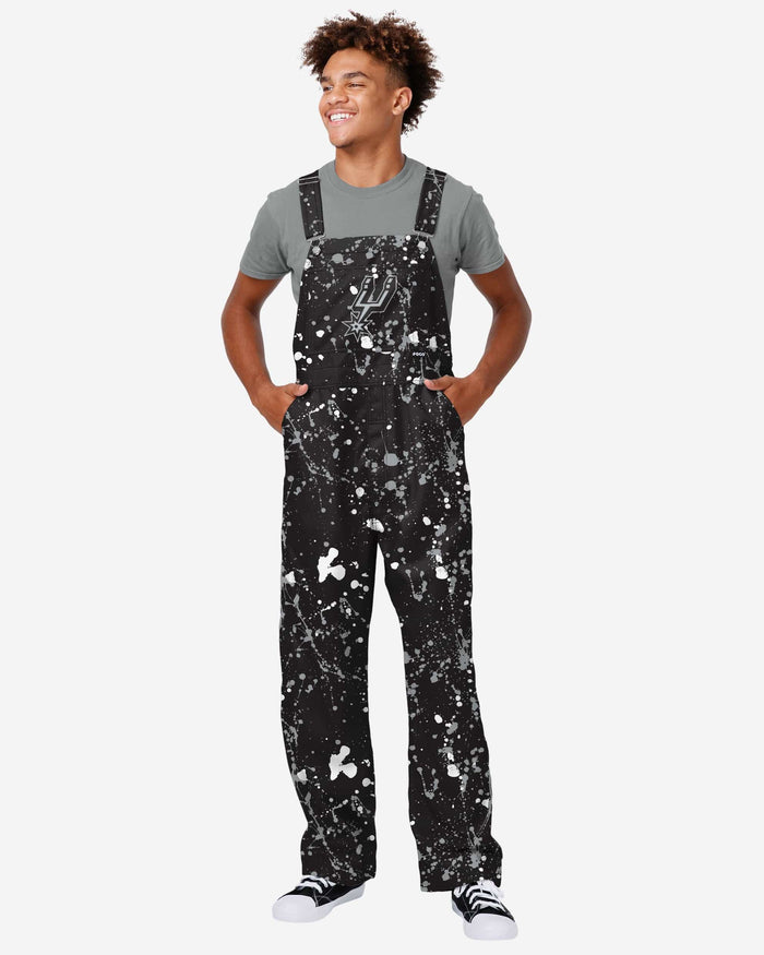 San Antonio Spurs Mens Paint Splatter Bib Overalls FOCO S - FOCO.com