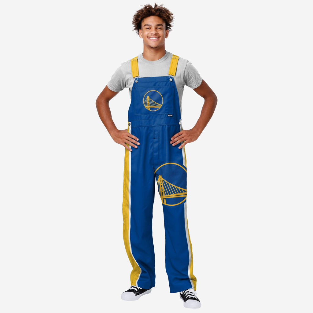 Golden State Warriors Mens Team Stripe Bib Overalls FOCO S - FOCO.com