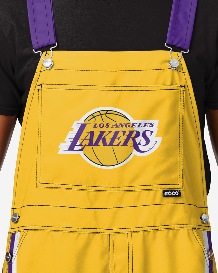 Los Angeles Lakers Mens Team Stripe Bib Overalls FOCO - FOCO.com