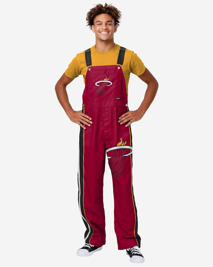 Miami Heat Mens Team Stripe Bib Overalls FOCO S - FOCO.com