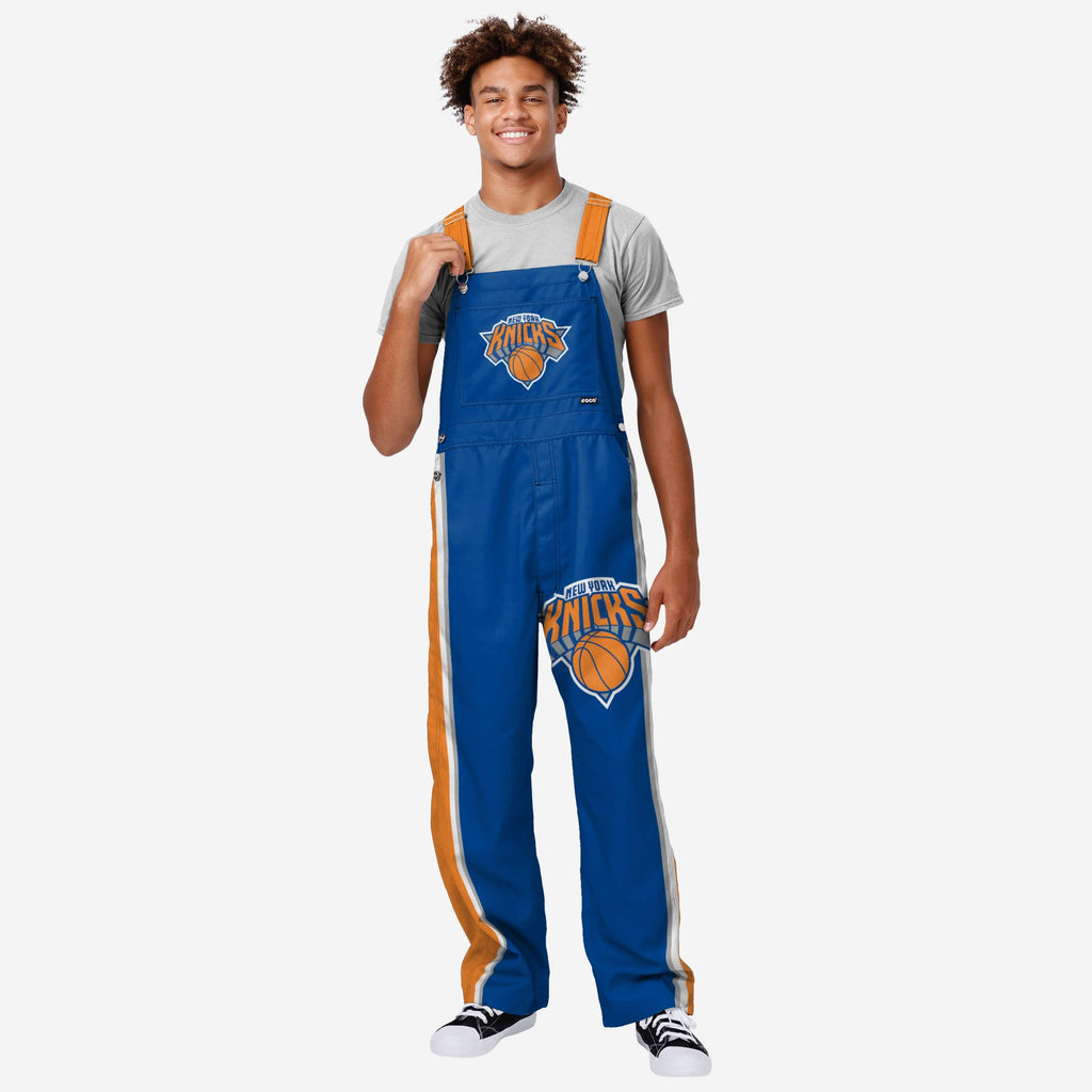 New York Knicks Mens Team Stripe Bib Overalls FOCO S - FOCO.com