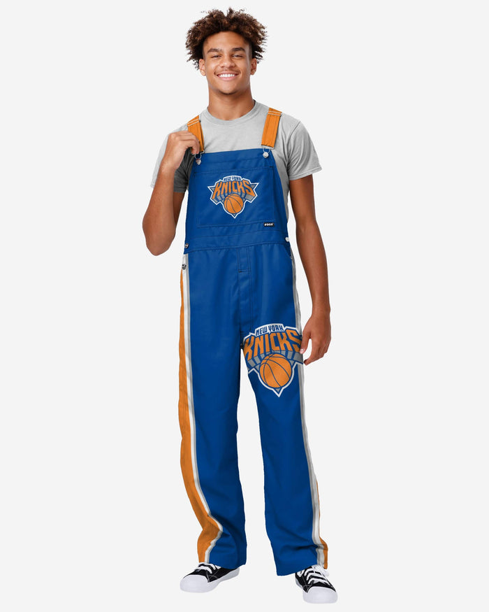 New York Knicks Mens Team Stripe Bib Overalls FOCO S - FOCO.com