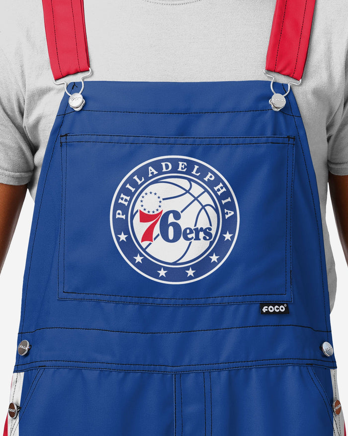 Philadelphia 76ers Mens Team Stripe Bib Overalls FOCO - FOCO.com