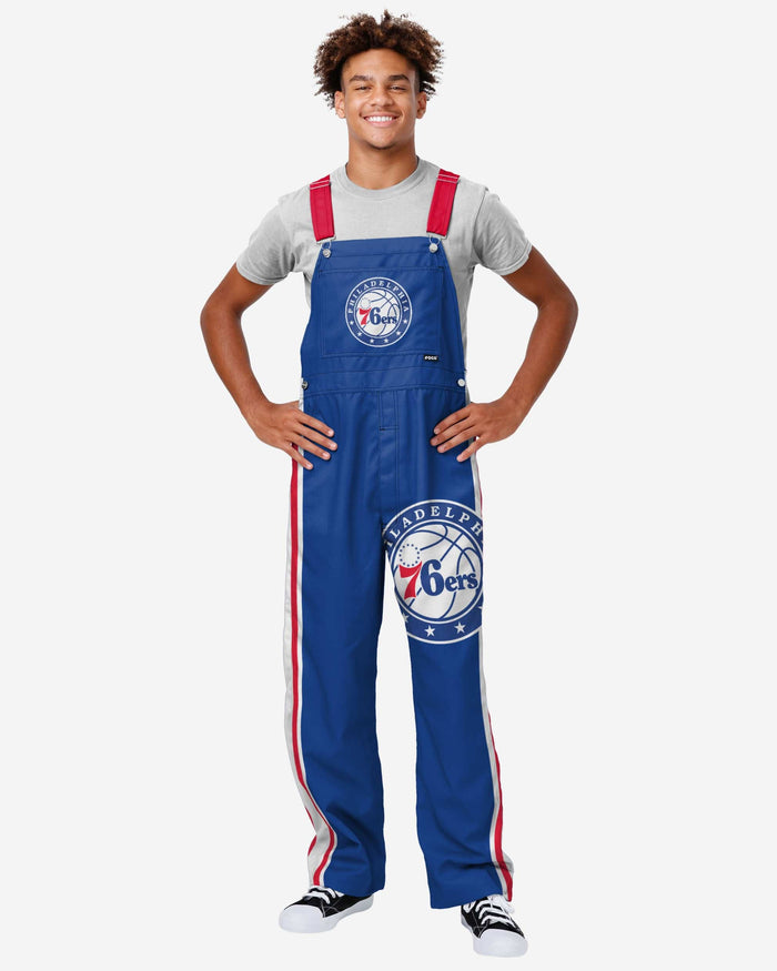 Philadelphia 76ers Mens Team Stripe Bib Overalls FOCO S - FOCO.com