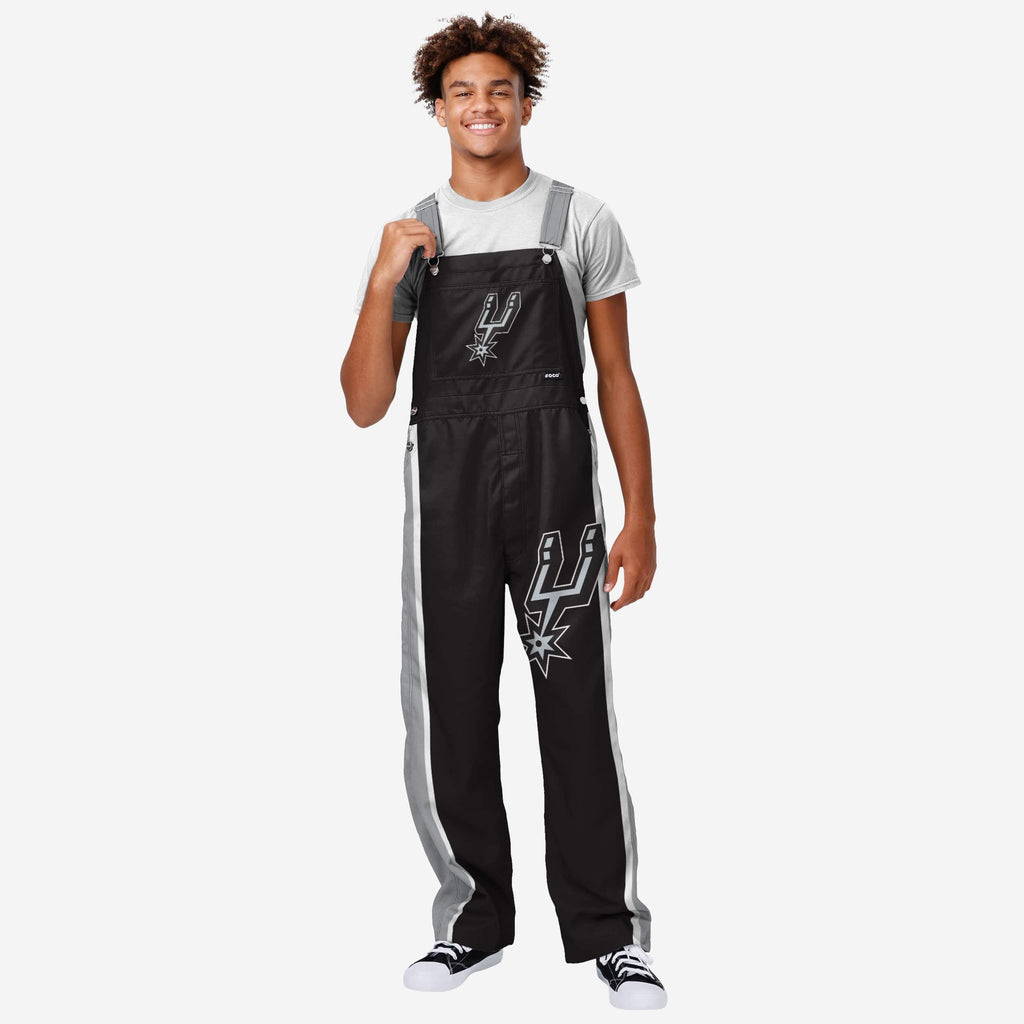 San Antonio Spurs Mens Team Stripe Bib Overalls FOCO S - FOCO.com