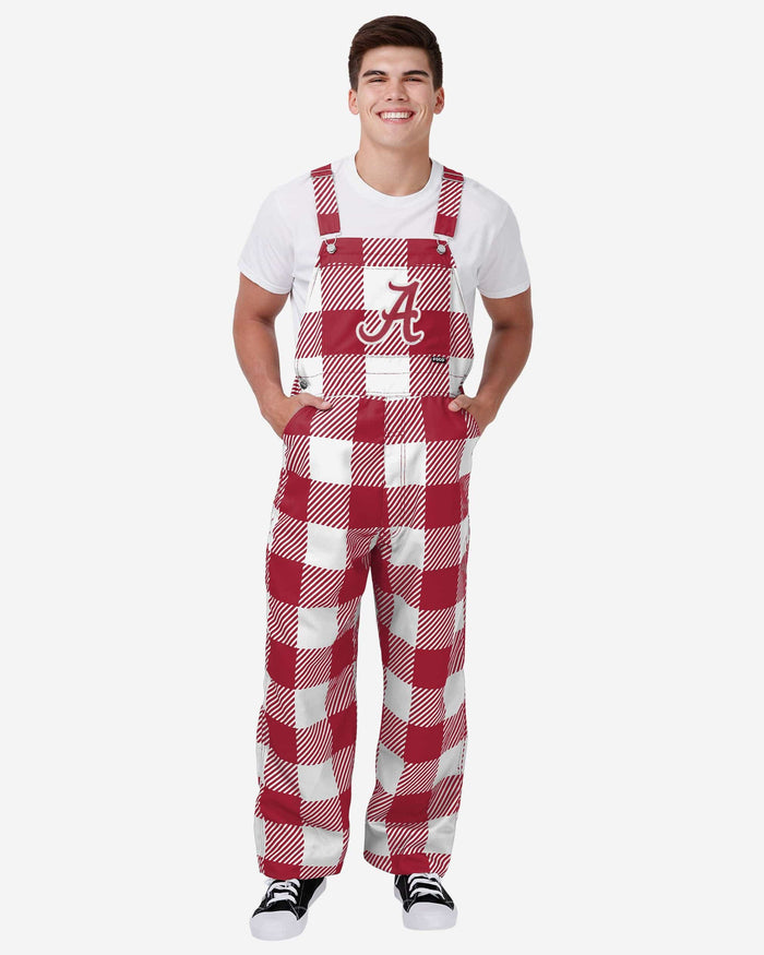 Alabama Crimson Tide Mens Plaid Bib Overalls FOCO S - FOCO.com