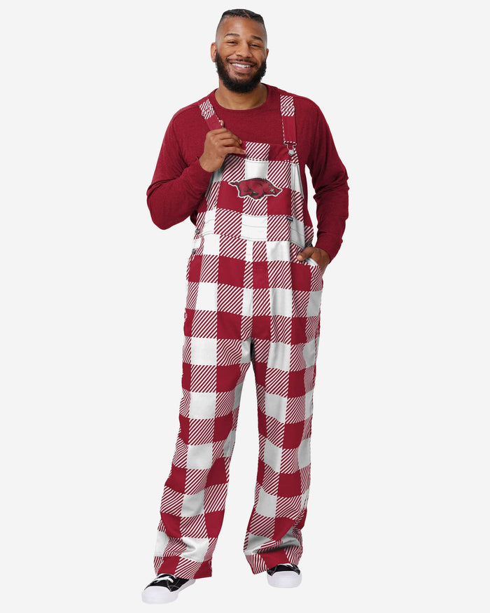 Arkansas Razorbacks Mens Plaid Bib Overalls FOCO S - FOCO.com