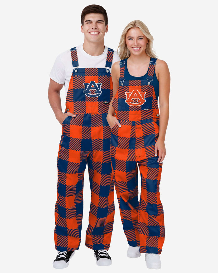 Auburn Tigers Mens Plaid Bib Overalls FOCO - FOCO.com