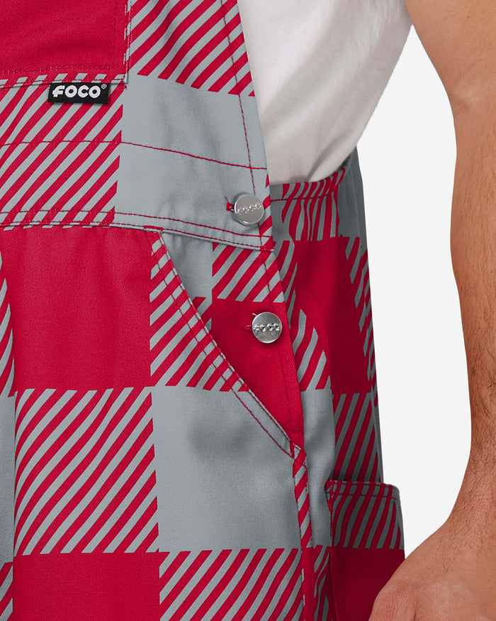 Ohio State Buckeyes 2024 Football National Champions Red Plaid Bib Overalls FOCO - FOCO.com